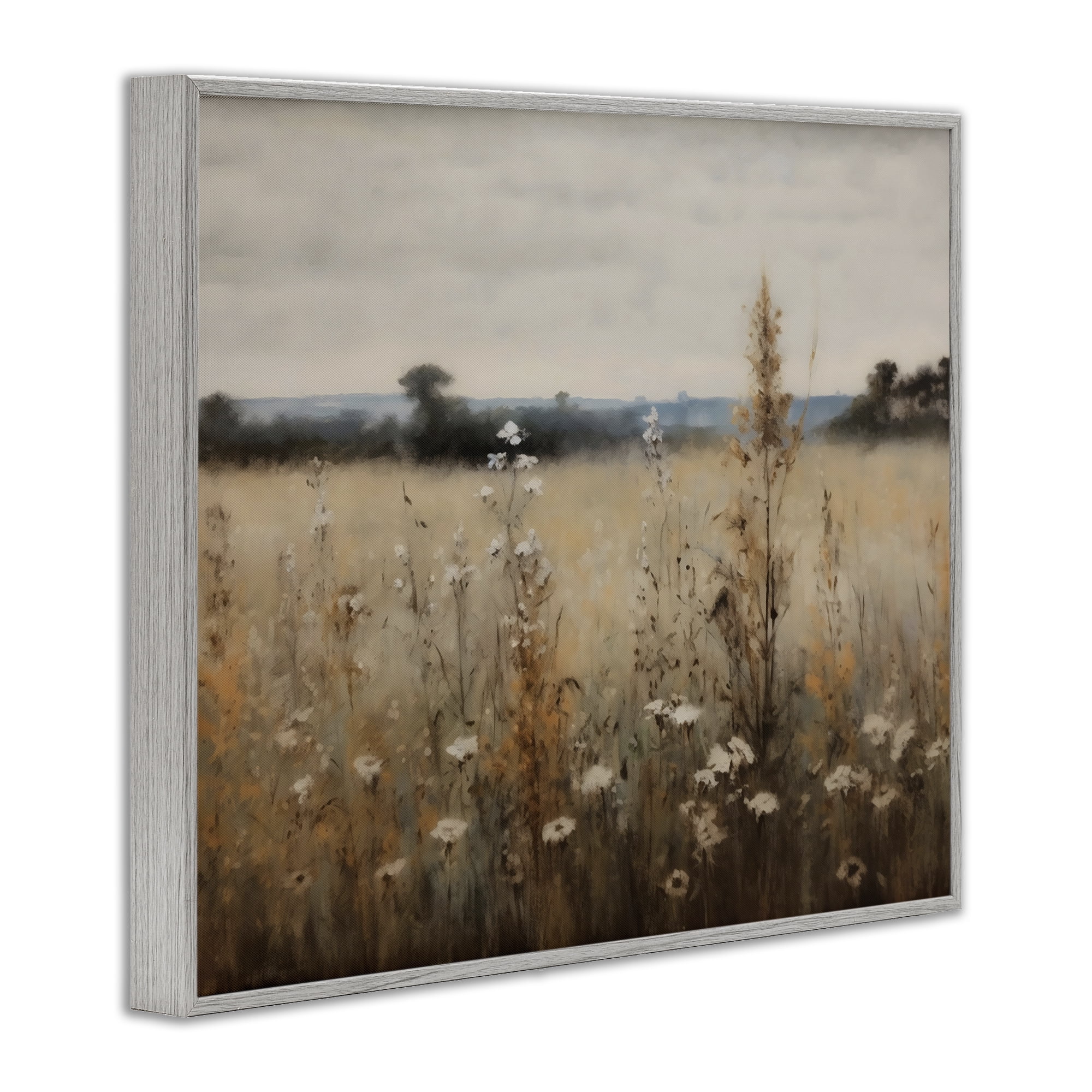 Stupell Industries Country Wildflowers in Misty Meadow Gray Framed Giclee Art, design by Creative Studio