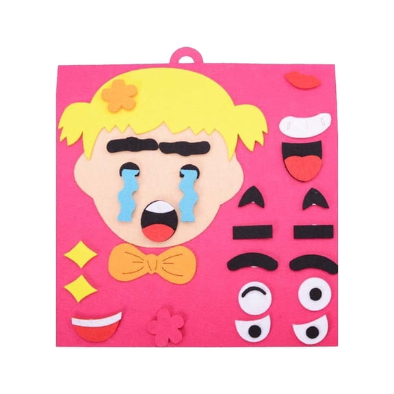 Educational Face Expression Stickers, DIY Creative Art Patch Set, Emoticon Changing Decals, Handcrafted Development Set, D