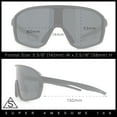 thumbnail image 3 of Mens Geometric Oversized Shield Sport Plastic Wrap Riding Sunglasses Tortoise - Black, 3 of 7