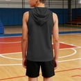 thumbnail image 6 of FSYBOA Boys Athletic Tank Tops, Running Casual Sleeveless Hooded Kids Summer Tops Black Size 5-15 T, 6 of 6
