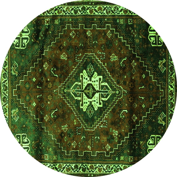 Ahgly Company Indoor Round Persian Green Traditional Area Rugs, 6' Round