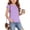 Purple, variant on Girls Solid Color Short Sleeve Top – Soft Casual Shirt with Side Gathered Ruffle Detail and Adjustable Drawstring Waist Navy Size 10