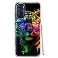 thumbnail image 1 of MUNDAZE Motorola Moto G Stylus 5G 2022 Neon Rainbow Swag Tiger Shockproof Clear Hybrid Protective Phone Case Cover, 1 of 5