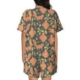 thumbnail image 3 of Kdxio Squirrel And Nuts Print Pajamas Sets for Women Short-Sleeved Pjs with Lounge Shorts Two Piece Sleepwear S-4XL, 3 of 9