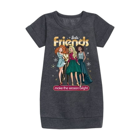 

Barbie - Friends Make The Season Bright - Toddler And Youth Girls Fleece Dress