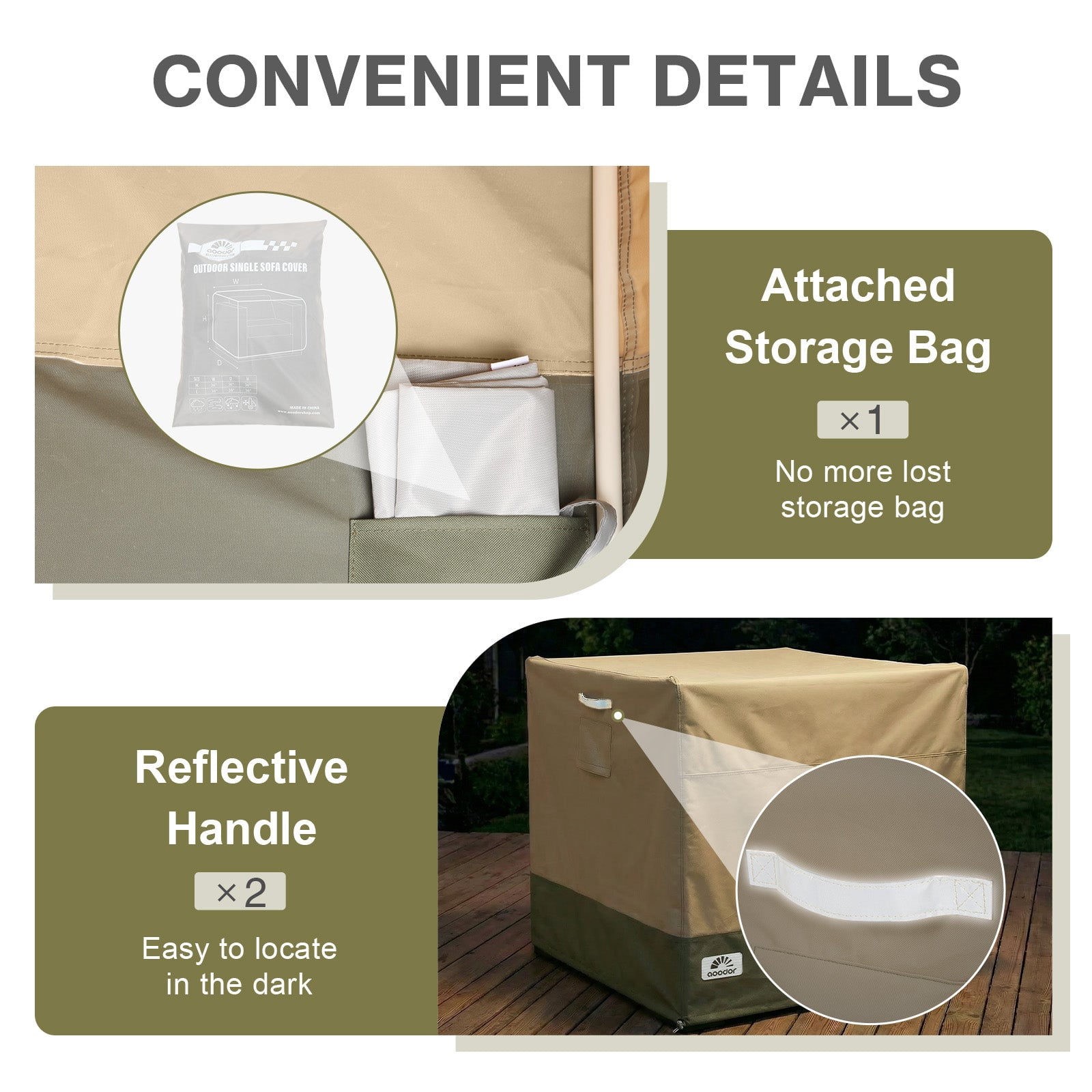 Aoodor Heavy Duty Patio Chair Cover, 600D Waterproof Oxford Patio Furniture Seat Covers with Air Vents for Cube Chair/ Deep Seat/ Outdoor Swivel, 38"W x 38"D x 36"H