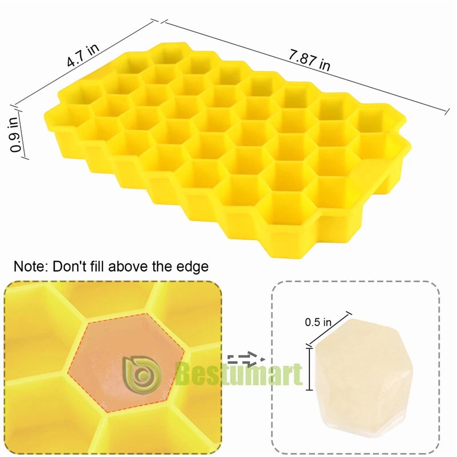 2Pack 74 Ice Cubes W/Lids Honeybee Nest Shape Maker Tray Sphere Mold Bar Whiskey