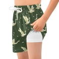 thumbnail image 4 of joogoo Flying Swans Green Boys Swim Trunks Beach Swimsuit Shorts Boxer 7Y, 4 of 8