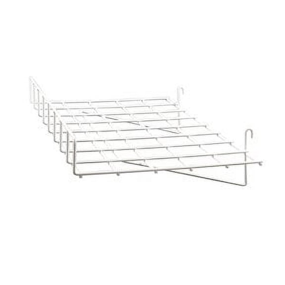 Econoco - WTES/93 - Deluxe 24"L x15"D White Shelf with Lip for Wire Grid Panels - Sold in Pack of 4