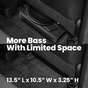 Planet Audio P10AW 10 Inch Under Seat Powered Car Audio Subwoofer - 1000 Watts Max, Low Profile, Built in Amplifier, For Truck, Boxes and Enclosures, Remote Subwoofer Control