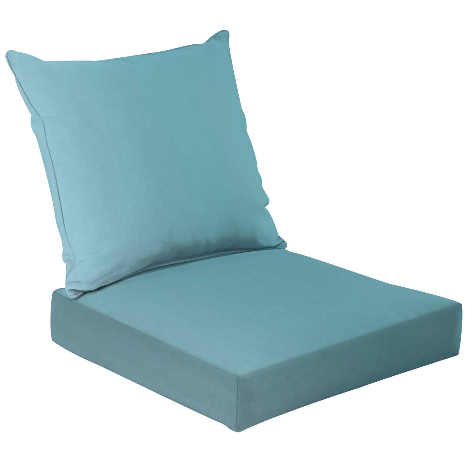 2Piece Deep Seating Cushion Set Empty plain soft pastel light blue