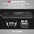 Monster Power, Power Strip Surge Protector, ME-5004, 6ft Black ...