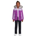 thumbnail image 4 of Weather Tamer Girls Hooded Long Sleeve Colorblocked Winter Puffer Coat, Sizes 4-16, 4 of 5