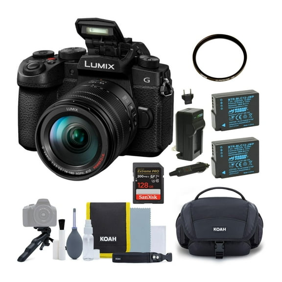 Panasonic LUMIX G97 Micro Four Thirds Mirrorless Camera (Black) Bundle with 2x Batteries and Charger, Gadget Bag with Accessory Kit, 128GB Memory Card, and 58mm Lens Filter (5 Items)