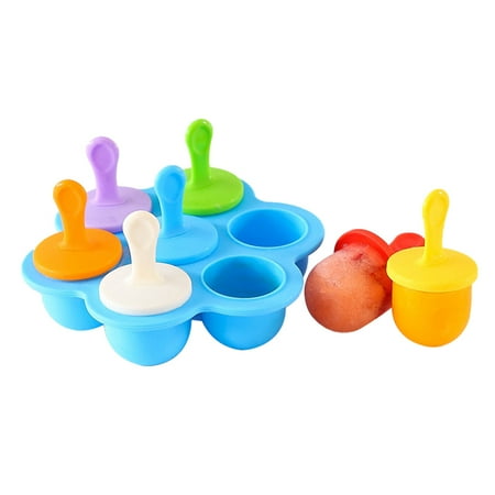 

Silicone Popsicle Mold Ice Pop Molds for Kids Baby Popsicle Molds Maker Mini 7-Cavity Egg Bite Mold Reusable Baby Food Storage Container