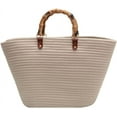 thumbnail image 1 of LHSHID Summer Beach Bag for Women Bamboo Handle Handbag Purse Soft Woven Tote Bag Handmade Beach Purse for Vacation, 1 of 6