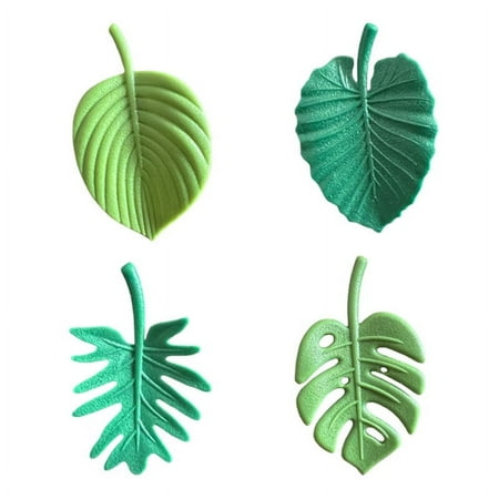 

Cuteam Fridge Magnets 4Pcs Fridge Magnets Magnetic Strong Suction Eco-friendly Delicate Texture Mini Tropical Leaves Refrigerator Stickers Kitchen Gadget