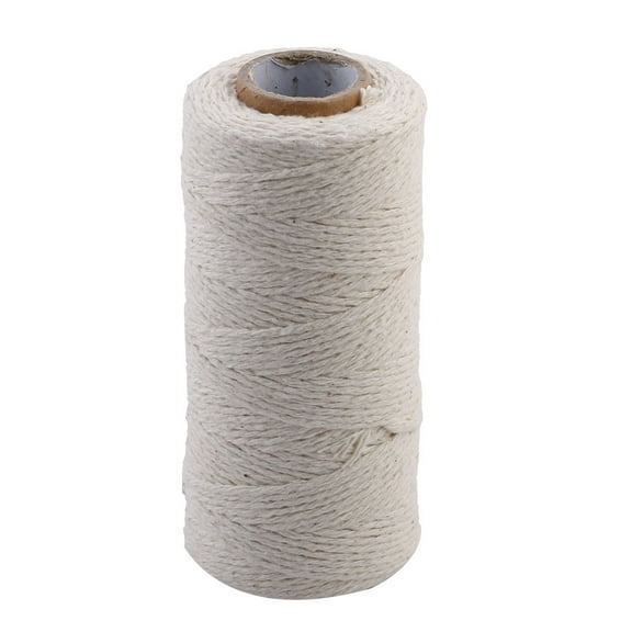 Unique Bargains Hand Knitting Crafts DIY Cotton String Beading Thread Cord Twine Off White 100M Long