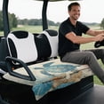 thumbnail image 5 of XYZCANDO Vintage Sea Turtle Coral Golf Cart Seat Cover | 4 Storage Pockets Non-Slip Washable Towel Cover for 2-Seat Golf Carts, 5 of 8
