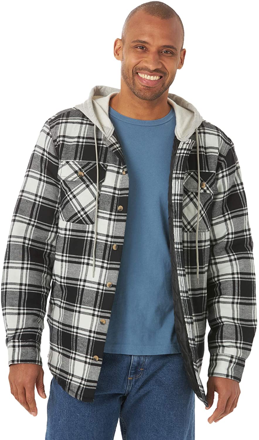 mens Long Sleeve Quilted Lined Flannel 