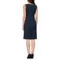 thumbnail image 3 of INSPIRE CHIC Women's Sleeveless Pencil Dress Boat Neck Button Decor 2026 Work Office Sheath Dresses with Pockets 2XL Navy Blue, 3 of 5