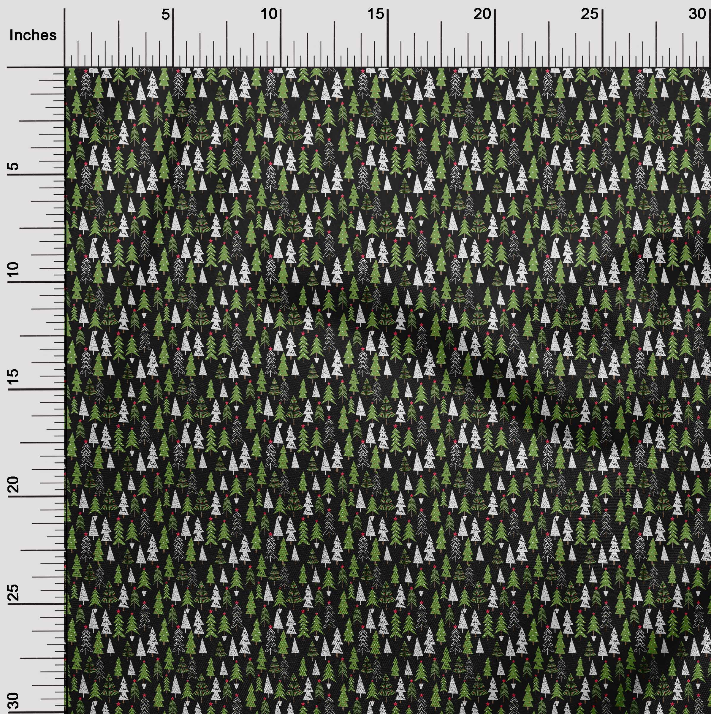 oneOone Rayon Black Fabric Christmas Craft Projects Decor Fabric Printed By The Yard 56 Inch Wide