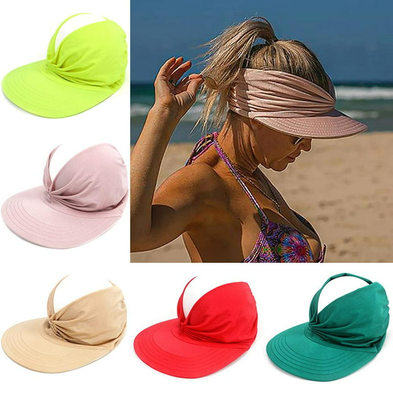 Women Summer Sun Hat Candy Color Empty Top Soft Breathable