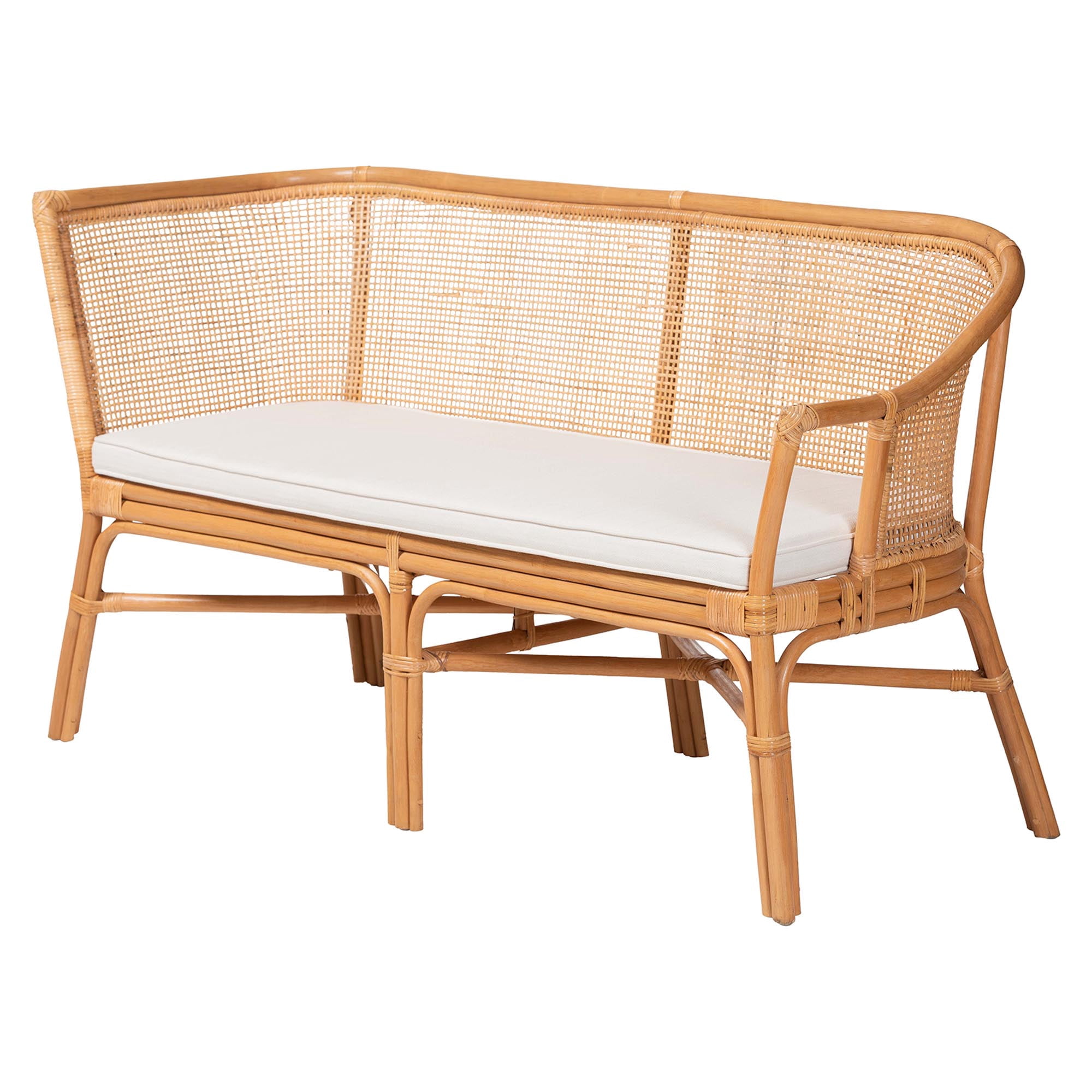 bali & pari Ceona Boho Dining Nook Set, Light Honey