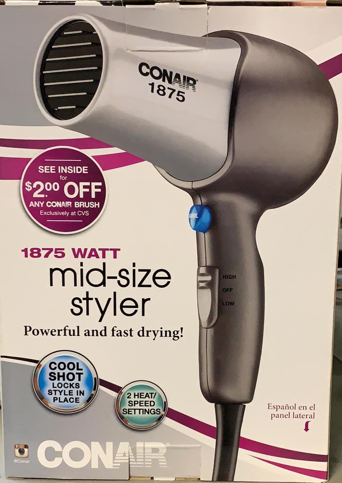 CONAIR 1875 Watt Mid Size Styler Hair dryer