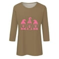 thumbnail image 4 of IROINNID Deals Breast Cancer Pullover for Women Breast Cancer Awareness Comfy Printed Loose T-shirt 3/4 Sleeves Blouse Round Neck Tops,Khaki, 4 of 5