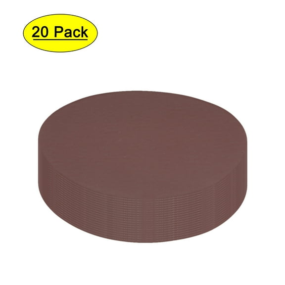 20Pcs 7 Inch Hook and Loop Sanding Disc 1500 Grits Flocking Sandpaper Brown