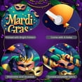 thumbnail image 4 of Colorful Feathers Mardi Gras Banner Gold Masquerade Carnival Display Green Flags Star Decorations Happy Mardi Gras Backdrop for Mardi Gras Party Masquerade Ball Festival Celebration, 4 of 9