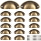 thumbnail image 1 of 16 perillas de taza de concha marina, tiradores de cajón vintage, perillas y perillas de puerta de gabinete de cocina semiredonda vintage, perillas de puerta de tocador de gabinete, 1 of 5