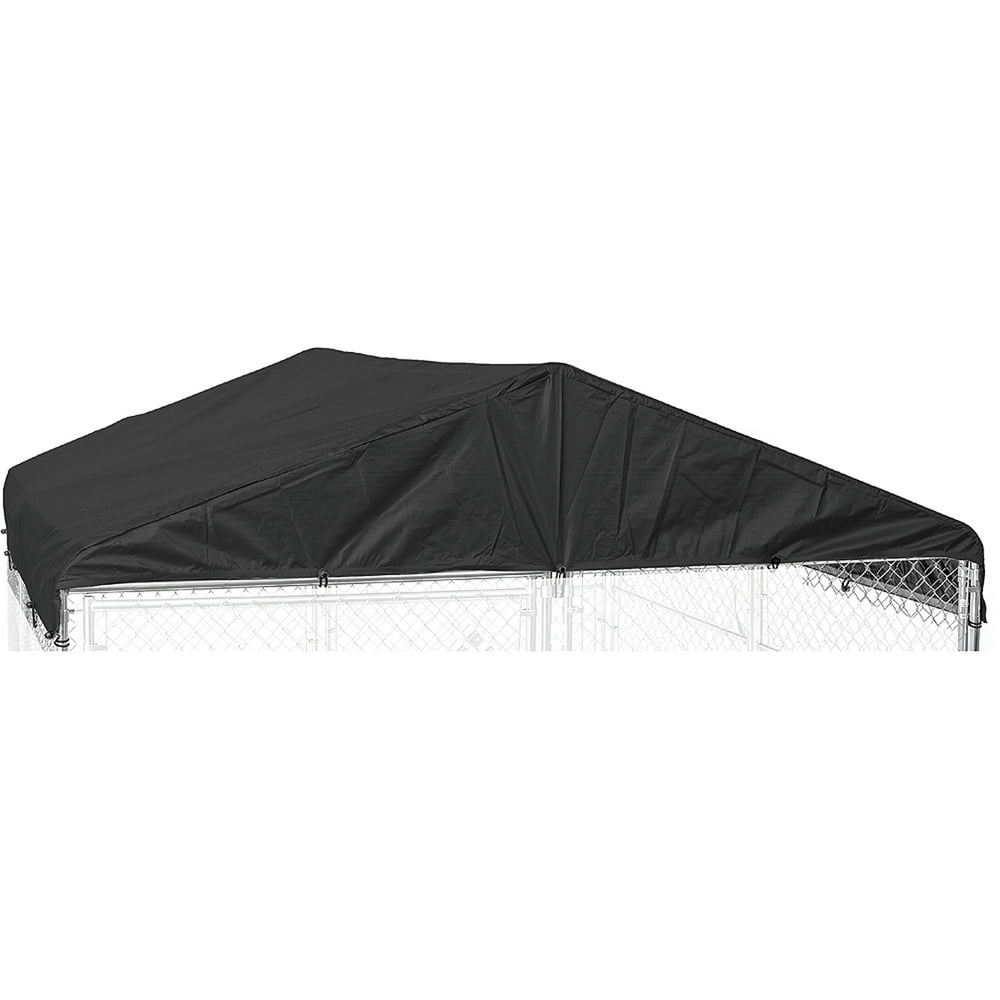 Lucky Dog WeatherGuard Outdoor Dog Kennel Roof Cover, Black, 10'L x 10
