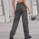 thumbnail image 4 of Gibobby Pantalones tipo cargo mujer Pantalones cargo holgados de pierna ancha para mujer, pantalones de mezclilla, pantalones de chándal holgados(Gris,G), 4 of 5