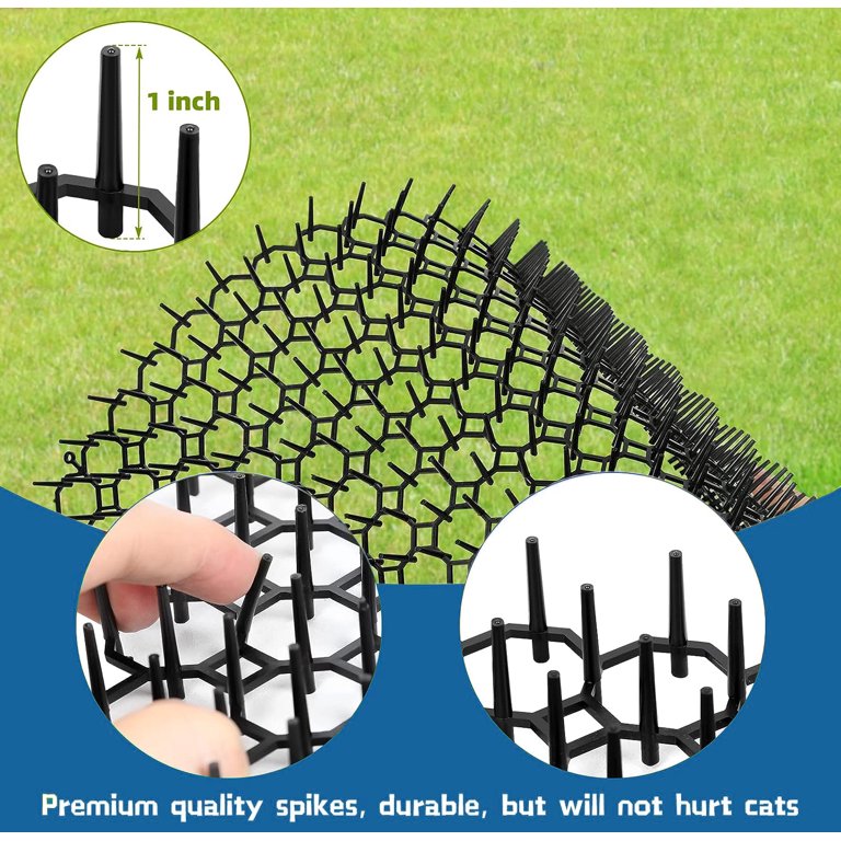 TCWHNIEV Outdoor Cat Repellent Mat, Scat Cat Mat, Cat Repellent Scat Mat Cat  Deterrent Cat Scratch Deterrent for Garden Protect（11 x 78 ） 