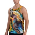 thumbnail image 2 of Lsque Sunflower Turtle Pattern Mens Tank Tops Muscle Athletic Quick Dry Sleeveless Workout Fitness T Shirts Beach Tank Top, Loose-fit Sleeveless Shirt for Men-Medium, 2 of 7