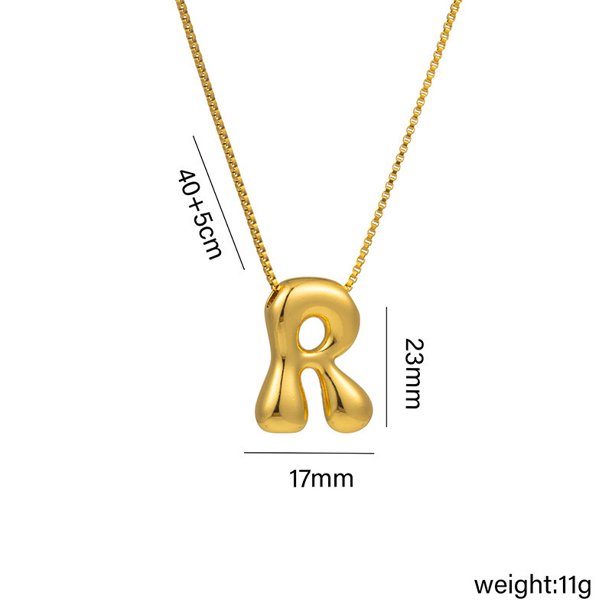Collar Colgante Inicial, Dije Alfabético, Joyería en Aleación con Baño Electrolítico con Letra para Mujeres, Niñas