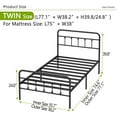 thumbnail image 3 of Metal Bed Frame - Structurally Stable Heavy Duty Steel Slat Supported Twin Bed Frames,No Box Spring Needed for Easy Removal and Transport., 3 of 9