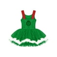 thumbnail image 6 of iEFiEL Girls Christmas Snowman Costume Velvet Puff Sleeves Ballet Tutu Dress Leotard Green-A 8, 6 of 7