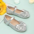 thumbnail image 4 of newwalpole Toddler Girl Mary Jane Dress Glitter Flats Shoes Flower for Ballet Wedding Silver for Size 2, 4 of 7