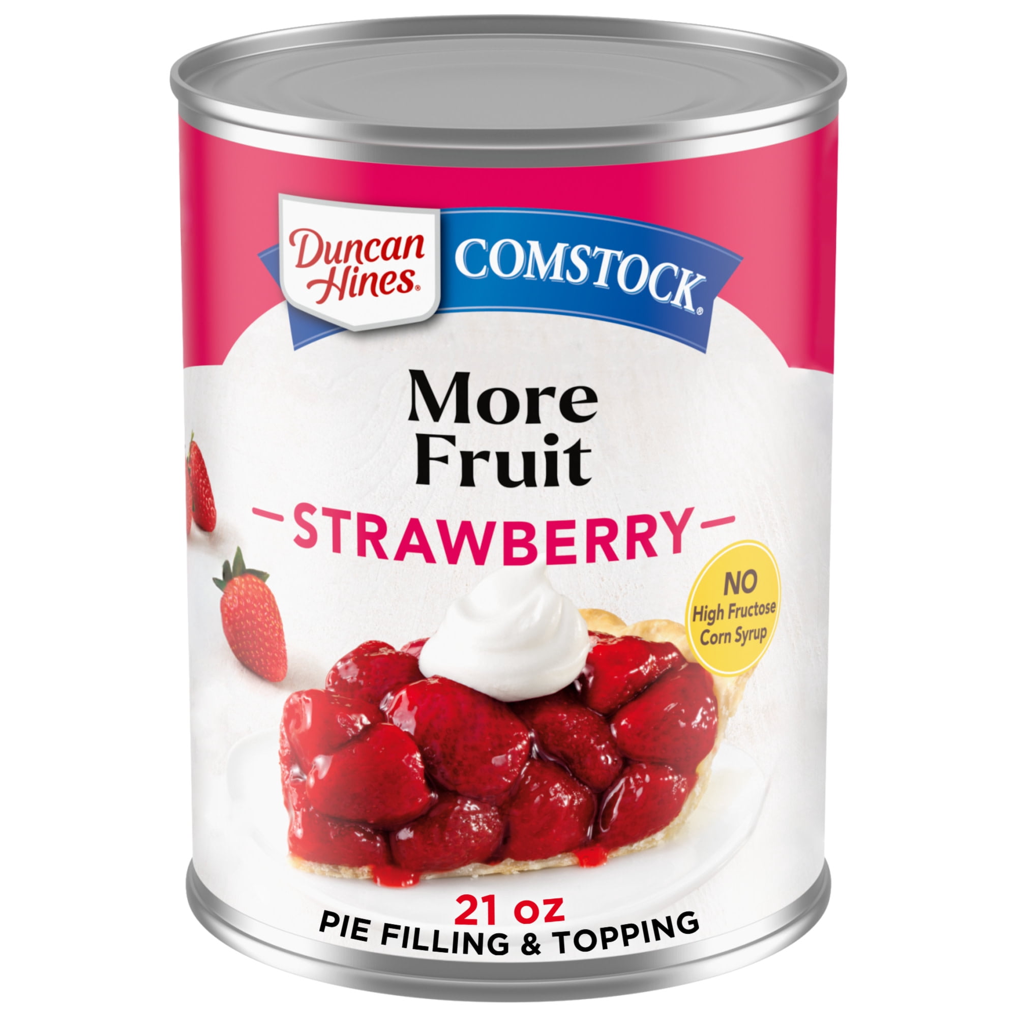 (3 pack) Duncan Hines Comstock, Premium Strawberry Pie Filling & Topping, Ready to Use, 21 oz.