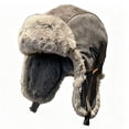thumbnail image 5 of YUANxueke Trapper Hat for Men Winter Warm Suede Fuzzy Russian Ushanka Trooper Aviator Hats with Ear Flaps, 5 of 6