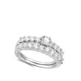 thumbnail image 4 of Round White Cubic Zirconia Wedding Ring Set .925 Sterling Silver Band Jewelry Female Male Size 7, 4 of 4
