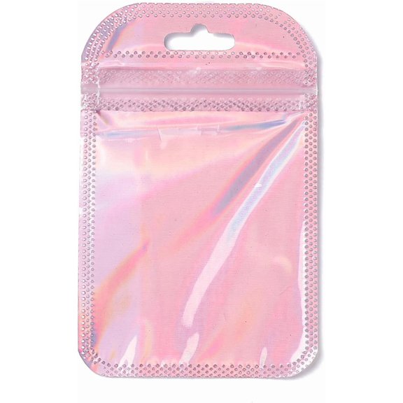 Generic 50Pcs 2.5x4.3 inch PP Resealable Zip Lock Bags Pink for Gift Packaging Treats Favors Multipurpose Storage Celebratory and Formal Events Making DIY