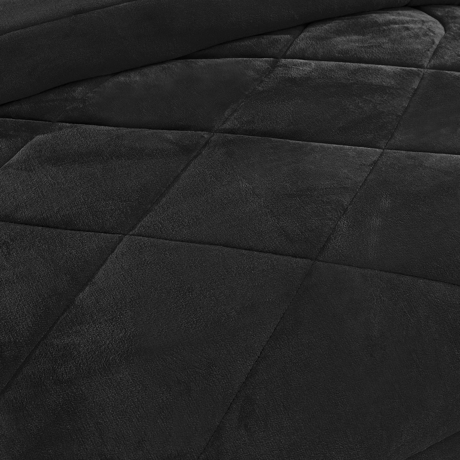 JML Sherpa Fleece Bed Blankets, Black Thick Warm Borrego King Blanket for Bed, 79"x91"