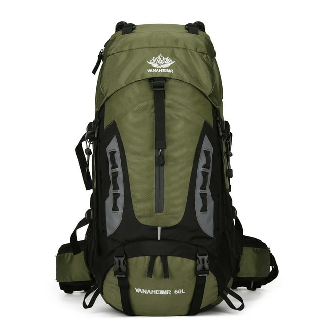 Sac à Dos de Voyage Randonnée Camping 60 L avec Housse de Pluie, Sac à Dos Résistant à l'Eau, Sac à Dos d'Escalade pour Hommes Femmes