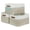 Beige / Off-White1, variant on Large Fabric Storage Baskets for Shelves 3 Pack, 15x11in Closet Storage Bins for Shelves, Cloth Baskets for Organizing, Linen Closet Organizers, Fabric Basket, Beige/White