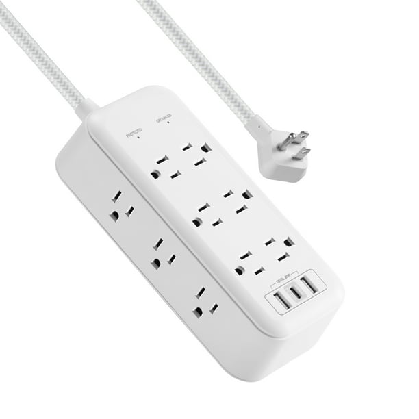 Hyper Tough USB Power Strip Surge Protector, 12 Outlet, USB Fast