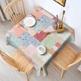 thumbnail image 2 of Pioneer Flower Floral Print Pattern Square Tablecloth,Waterproof Square Table Cover,Wipeable Spillproof Washable Table Cover for Home Kitchen Party Decor 60"x60"(152x152cm), 2 of 6